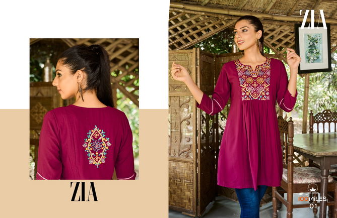 100 Miles Zia Embroidery Tunic Ladies Top Catalog
